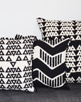 Cotton Throw Pillow | Anushka Egret + Black