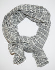 Cotton Voile Scarf | Diamond Sketch Ecru