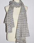 Cotton Voile Scarf | Diamond Sketch Ecru