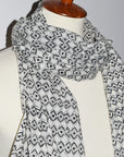 Cotton Voile Scarf | Diamond Sketch Ecru