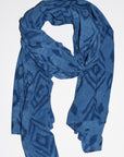 Cotton Voile Scarf | Kuta Ikat Indigo