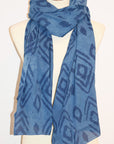 Cotton Voile Scarf | Kuta Ikat Indigo