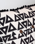 Cotton Throw Pillow | Anushka Egret + Black