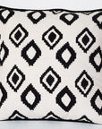 Cotton Throw Pillow | Bali White + Black