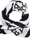 Cotton Silk Scarf | Triangles White