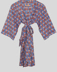 Kerala Short Robe | Block Floral Sky