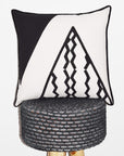 Cotton Throw Pillow | Triangles Black