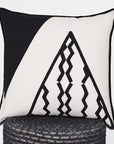 Cotton Throw Pillow | Triangles Black
