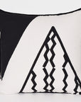 Cotton Throw Pillow | Triangles Black