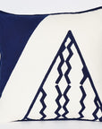 Cotton Throw Pillow | Triangles Indigo