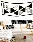 Cotton Silk Scarf | Triangles White