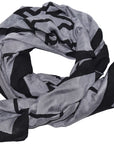 Cotton Silk Scarf | Triangles Gray