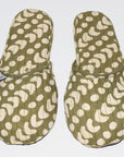House Slippers | Crescent Dot Olive