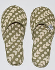 House Slippers | Crescent Dot Olive
