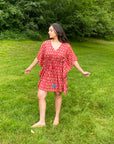 Amisha Short Kaftan | Mini Leaf Saffron