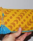 Canvas Cosmetic Pouch | Crescent Dot Yellow