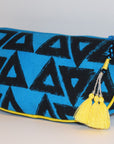 Canvas Cosmetic Pouch | Triangles Azure