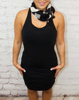 Cotton Silk Square Square Scarf | Frida Black