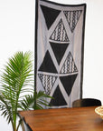 Cotton Silk Scarf | Triangles Gray