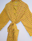 Kerala Short Robe | Palace Floral Yellow