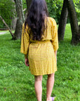 Kerala Short Robe | Palace Floral Yellow