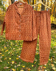Cotton Pajama Set | Vines Rust