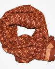 Cotton Silk Scarf | Vines Rust