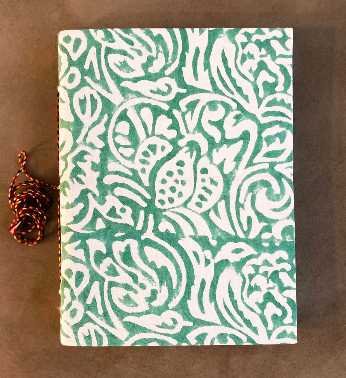 Handmade Paper Large Amisha | Block Print Handmade Paper Large Journal | Mint – Amisha Design