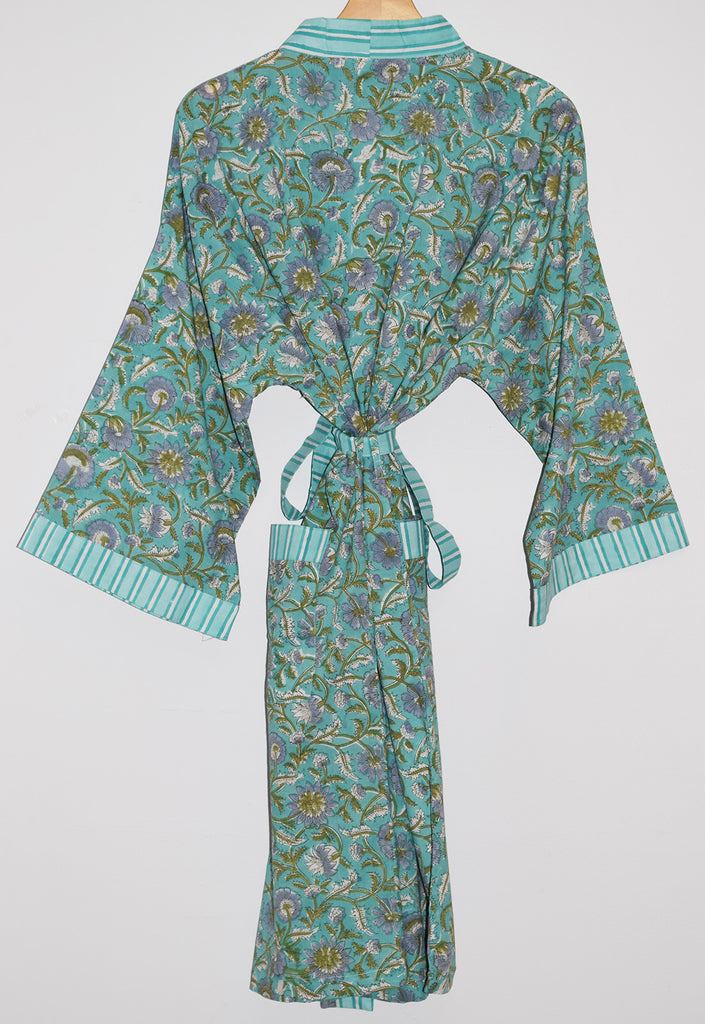 Jakarta Midi Robe | Aqua Floral