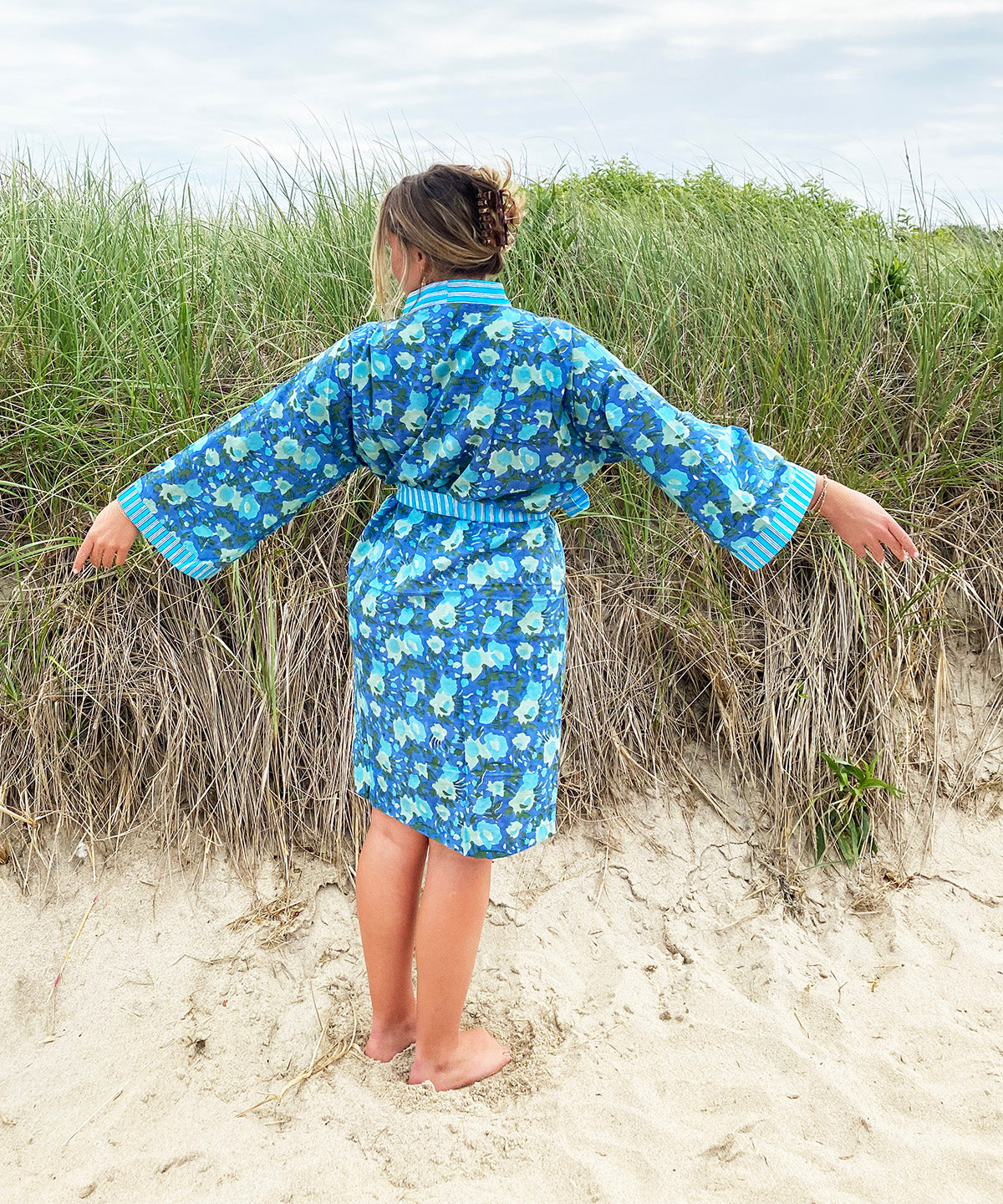 Jakarta Midi Robe | Watercolor Blue