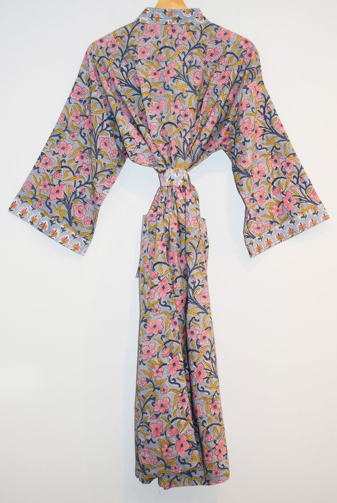 Kerala Long Robe | Ash Floral