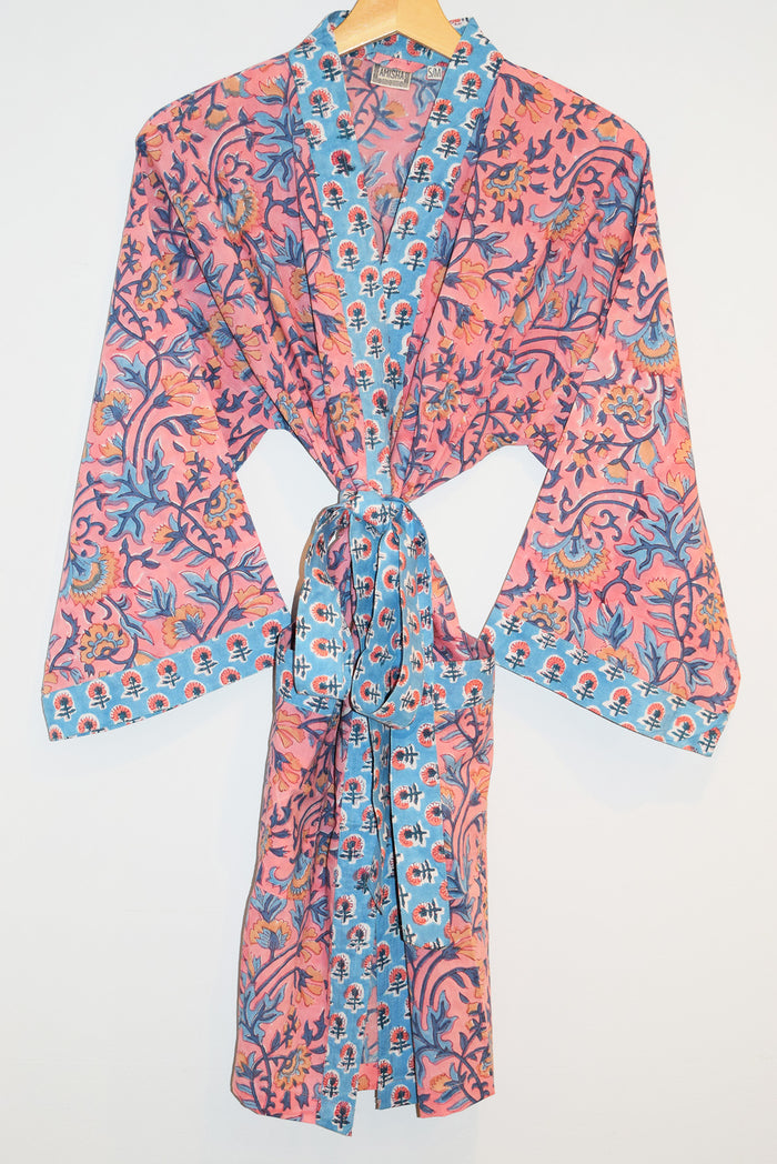 Kerala Short Robe | Aurora Pink