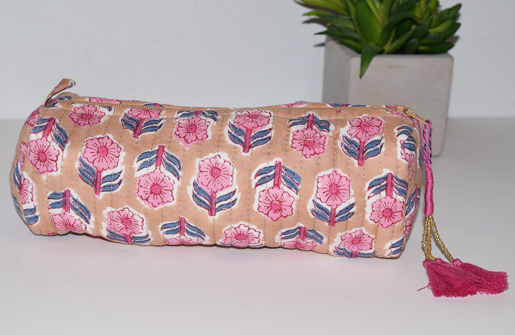 Long Waterproof Cosmetic Pouch | Clay