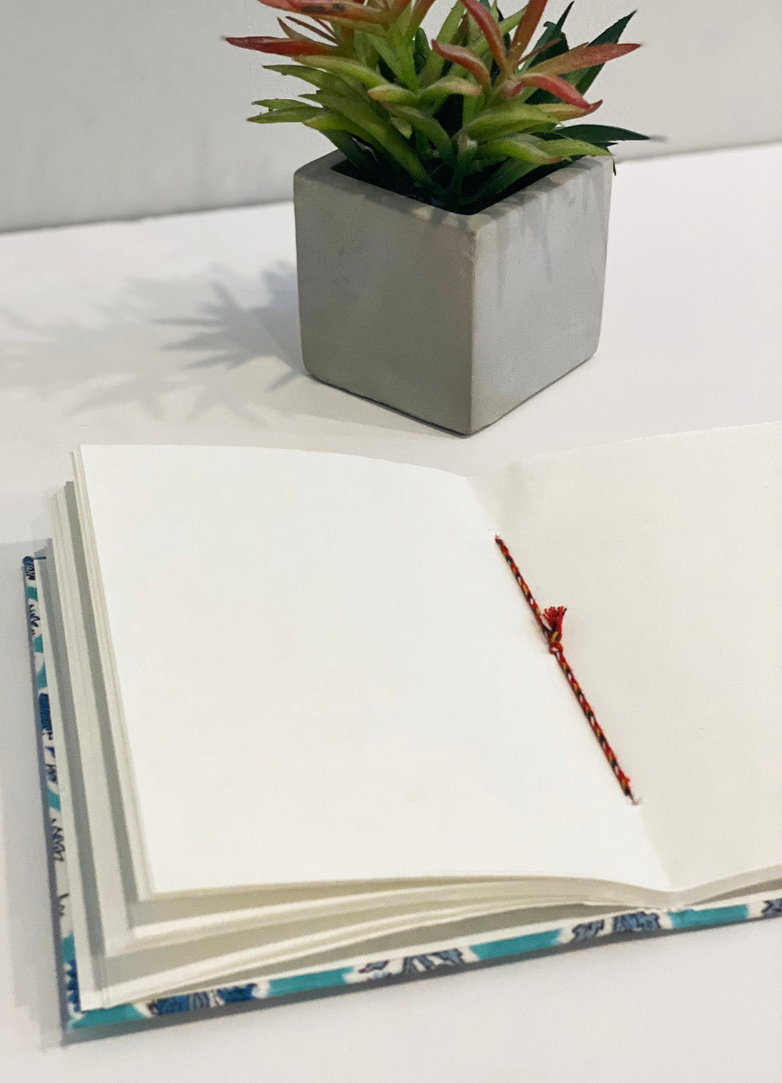 Handmade Paper Small Journal | Teal Floral