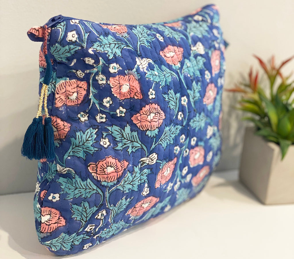 Square Waterproof Toiletry Bag | Peonies