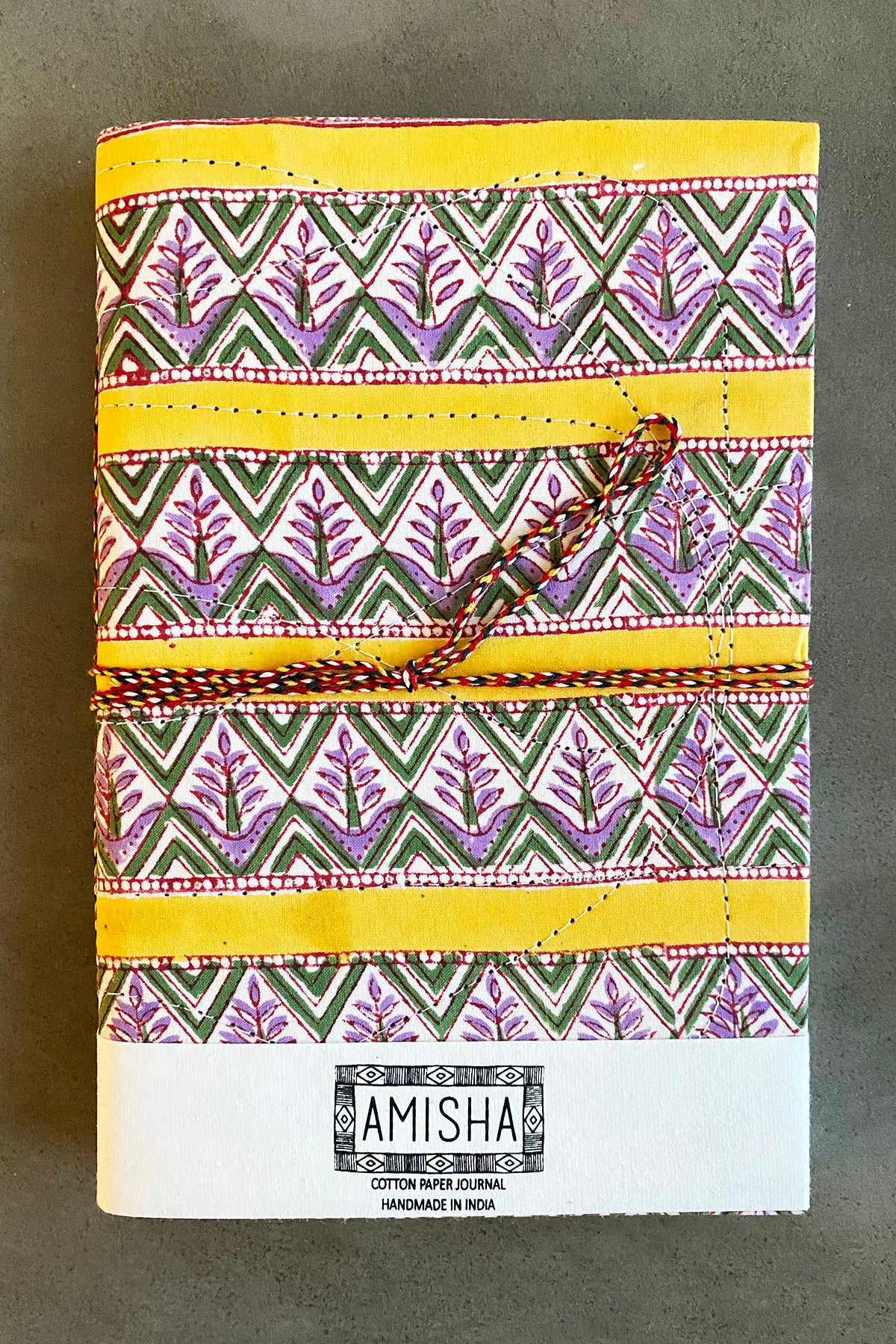Handmade Paper Grande Journal | Lemon Stripe