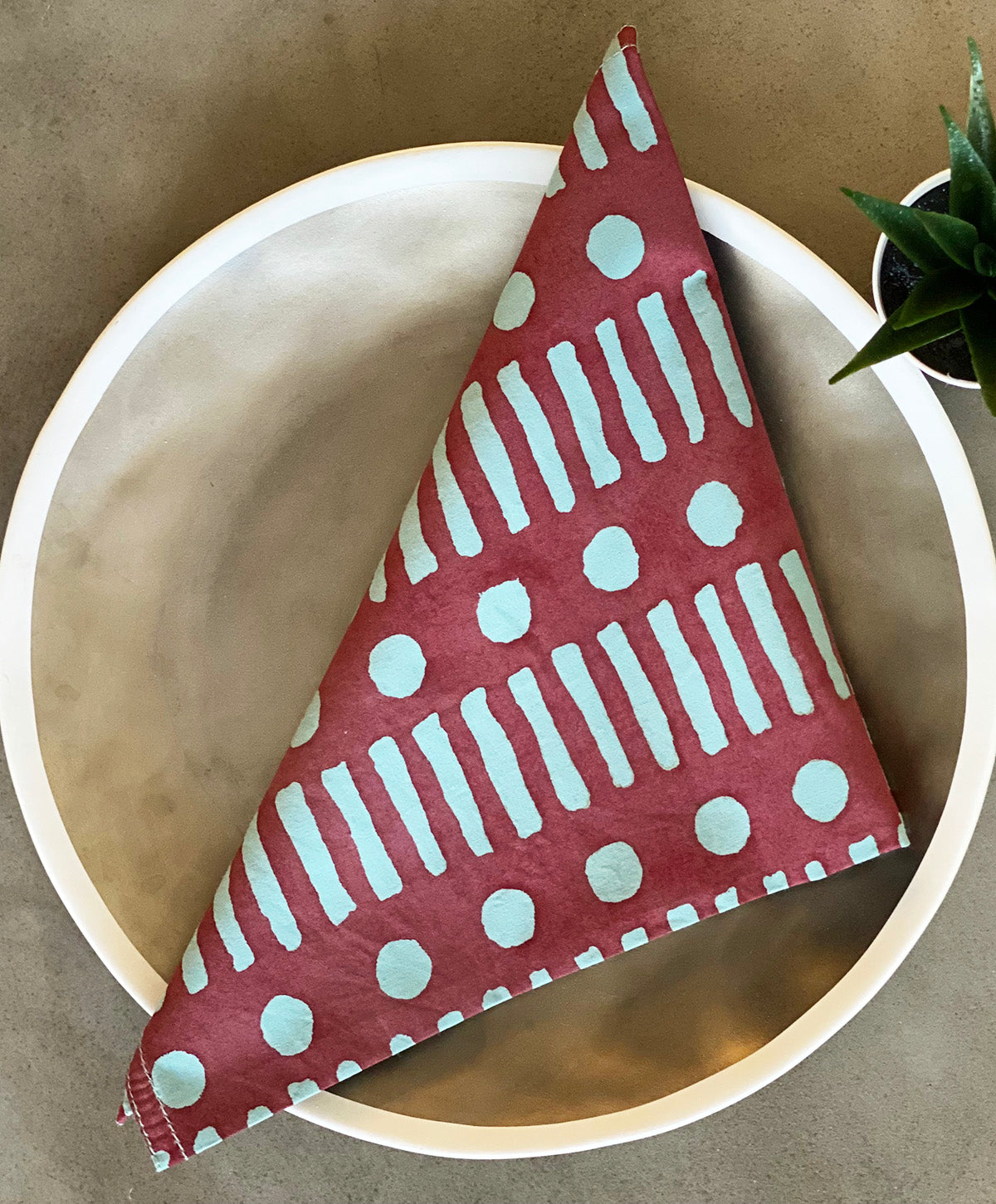 Set of 4 Cotton Napkins | Dot Dash Henna