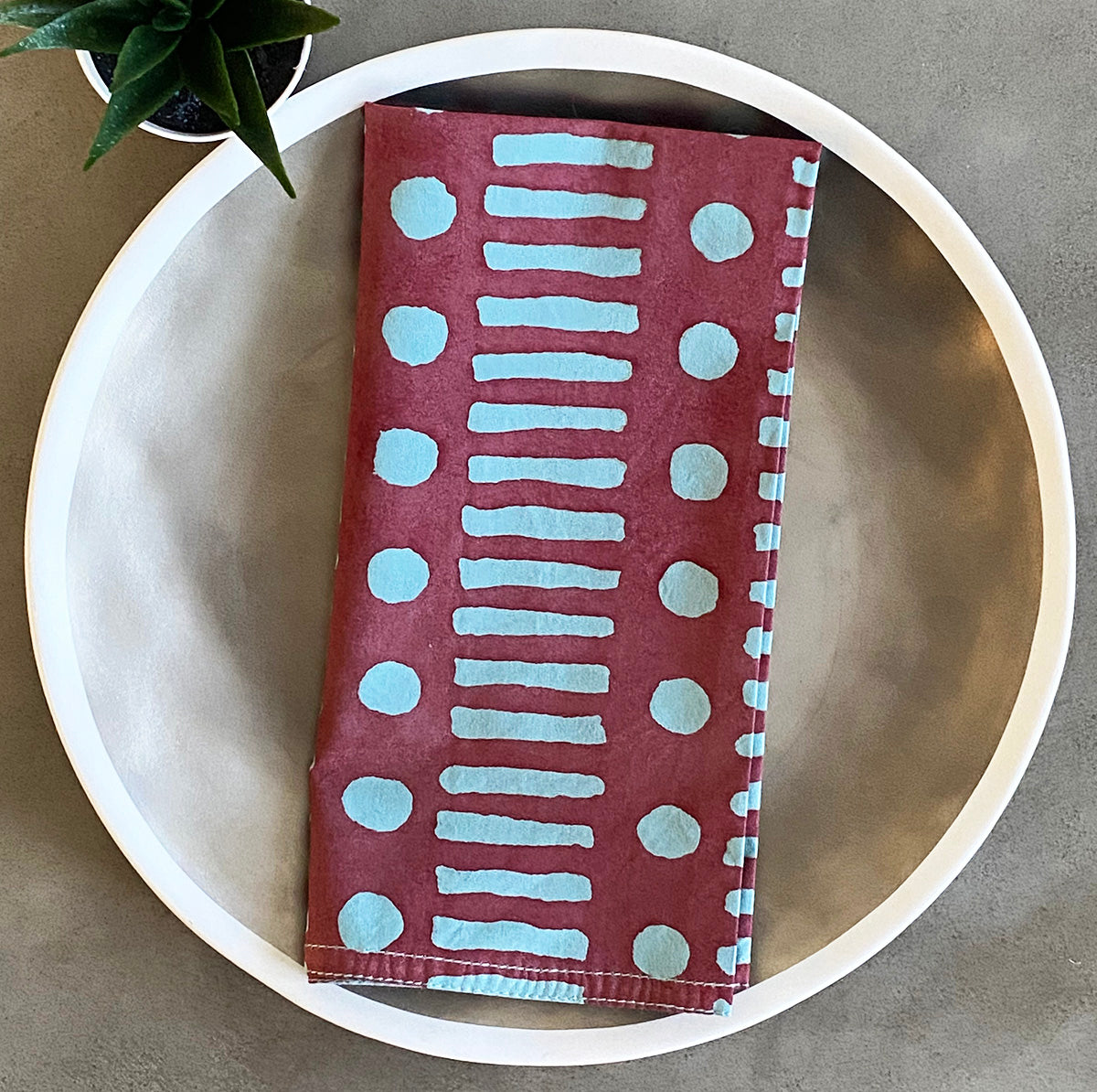 Set of 4 Cotton Napkins | Dot Dash Henna
