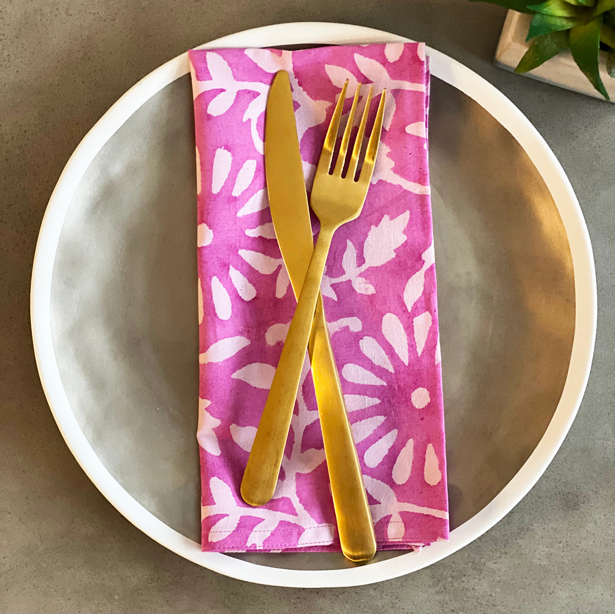 Set of 4 Cotton Napkins | Blooms Pink