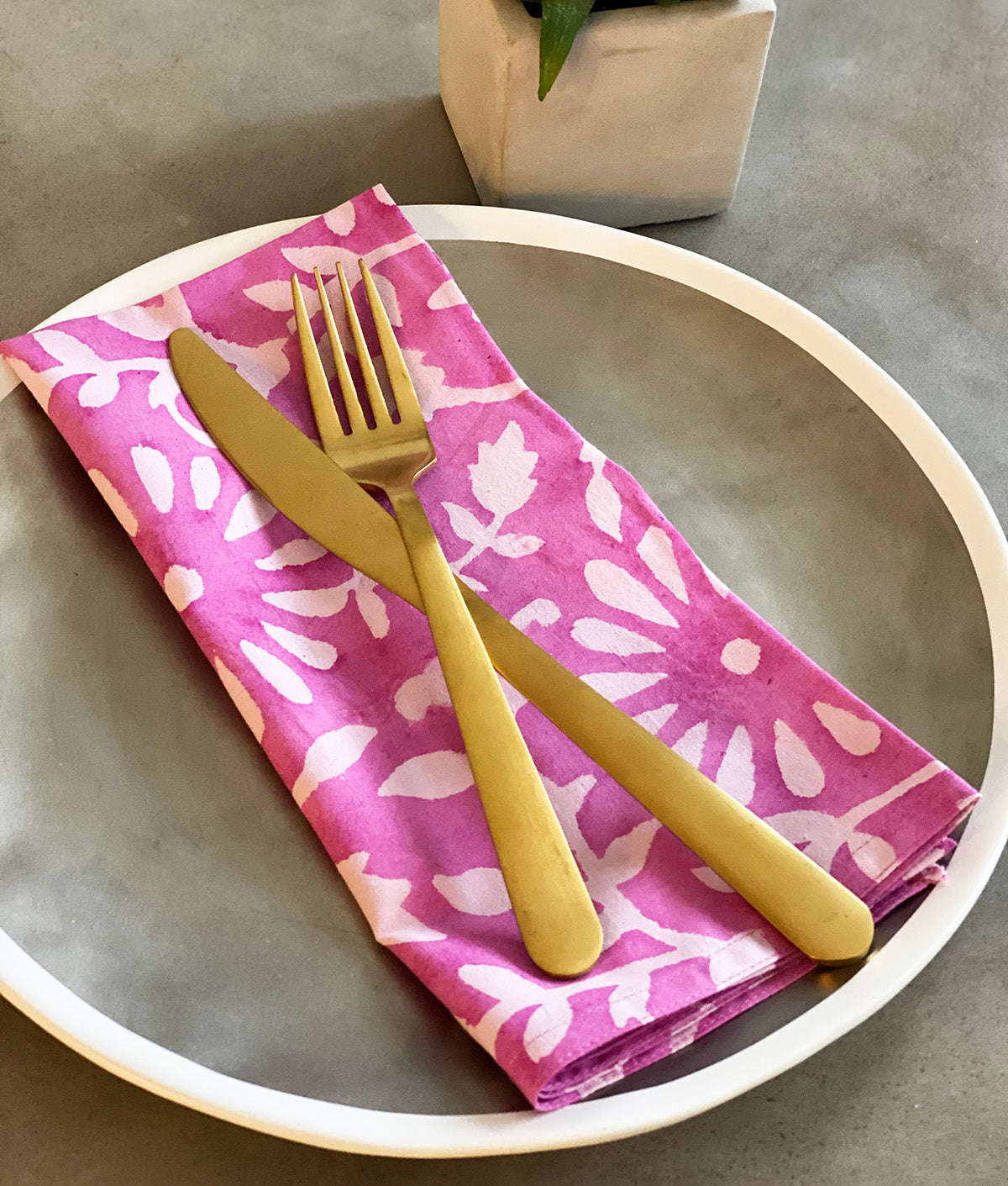 Set of 4 Cotton Napkins | Blooms Pink