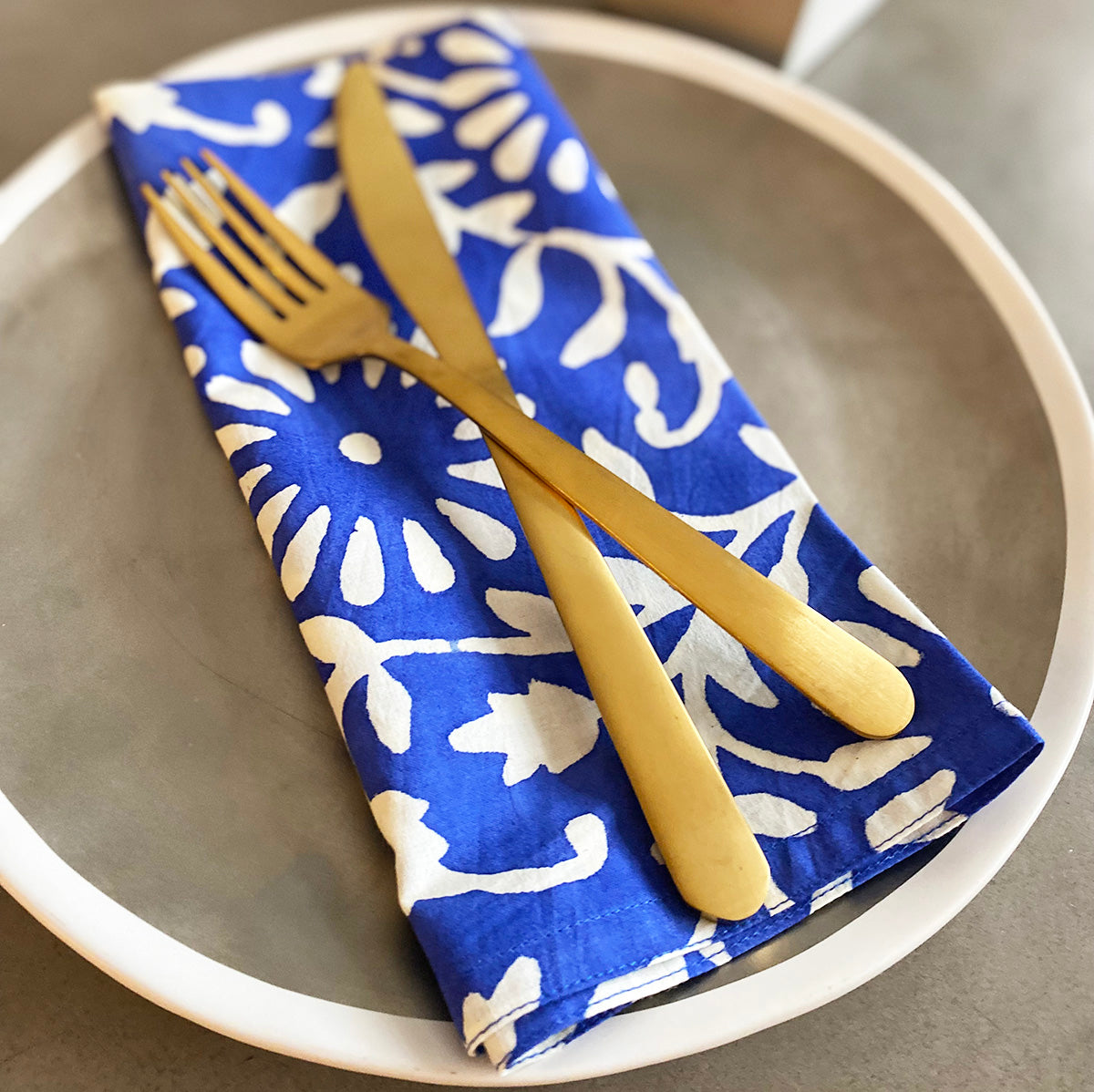 Set of 4 Cotton Napkins | Blooms Royal