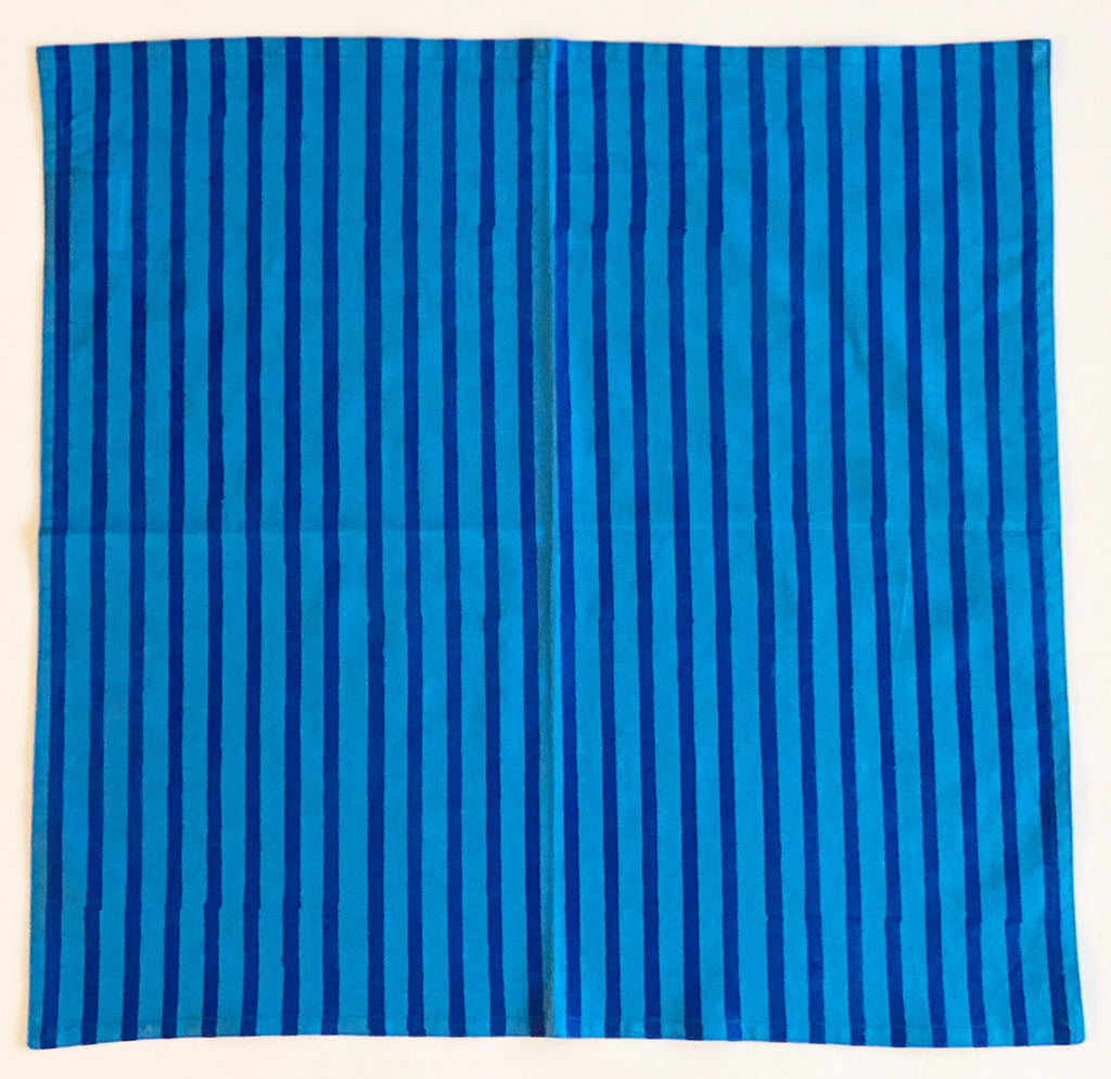 Set of 4 Cotton Napkins | Blue Stripe