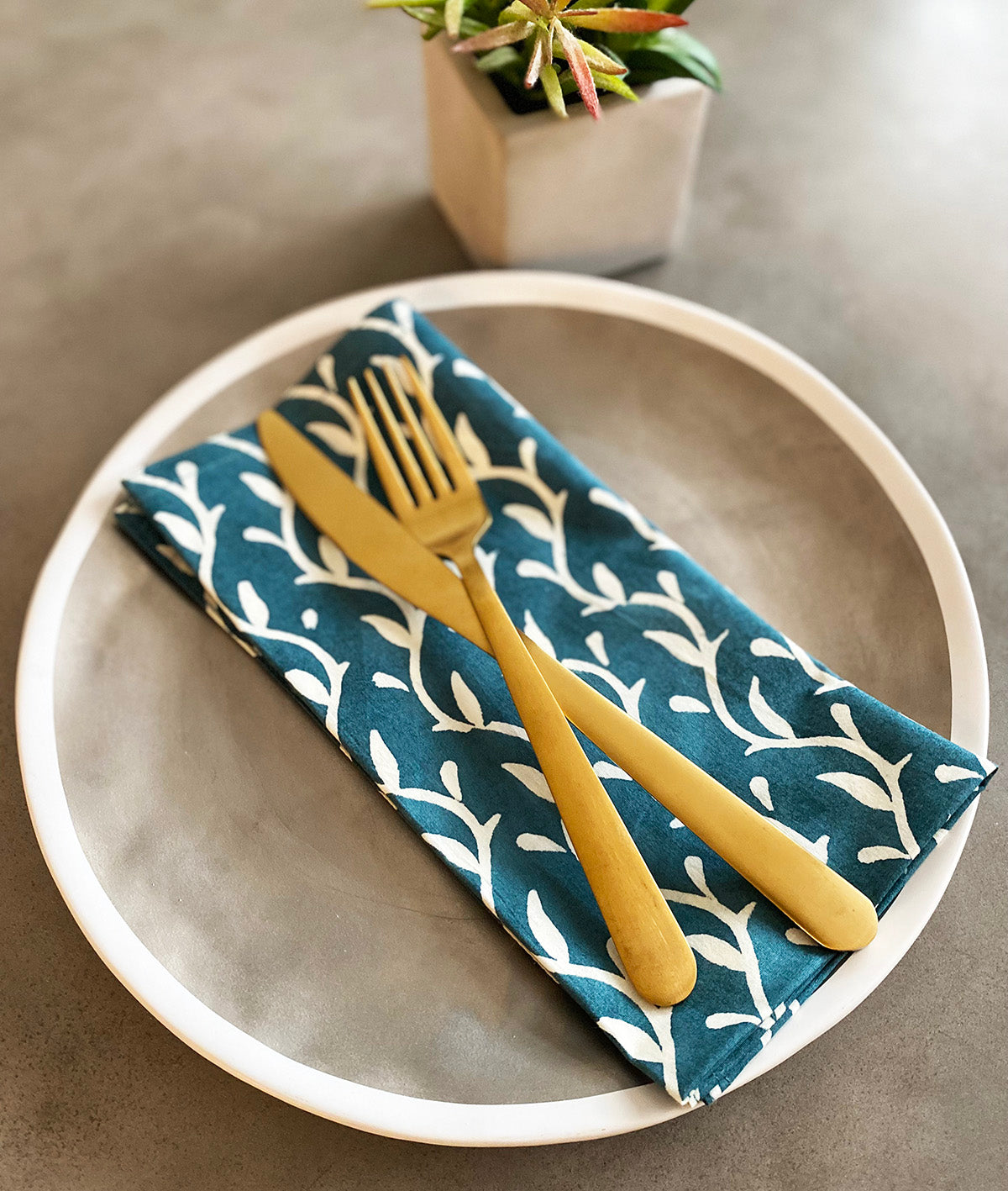 Set of 4 Cotton Napkins | Vines Forest