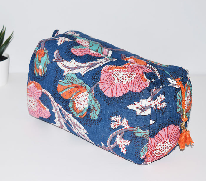 Classic Waterproof Toiletry Bag | Navy Floral