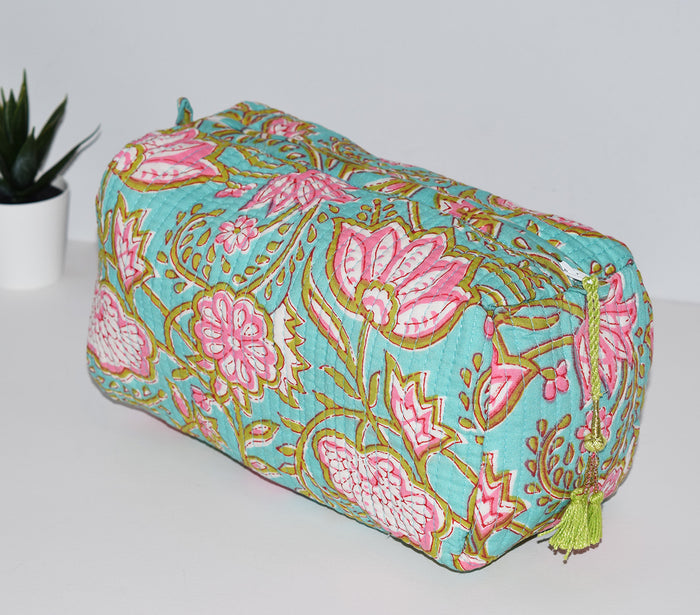 Classic Waterproof Toiletry Bag | Turq Floral