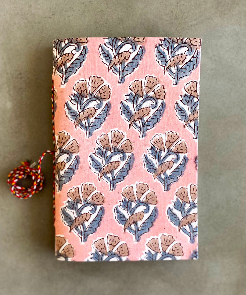 Handmade Paper Small Journal | Pink Floral