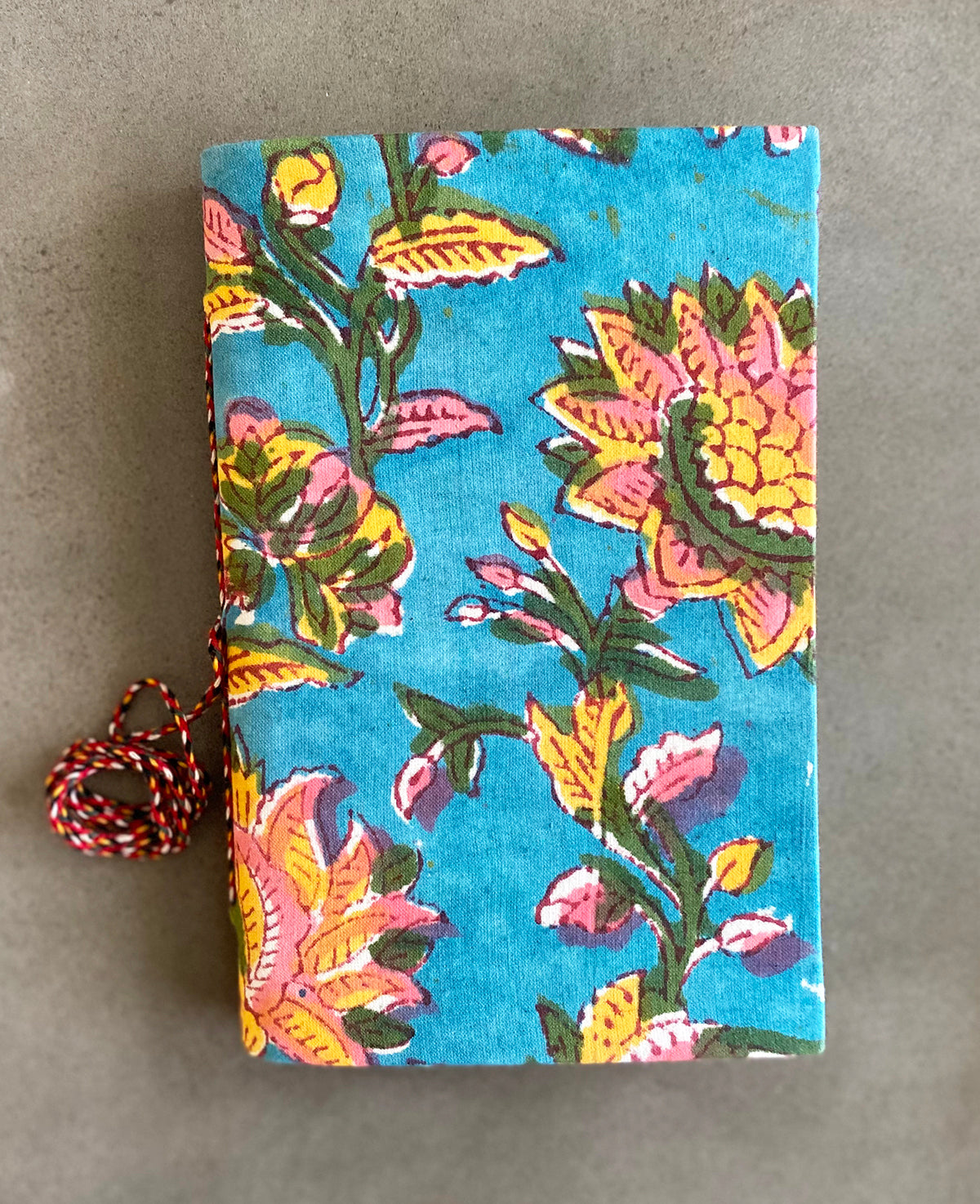 Handmade Paper Small Journal | Teal Floral