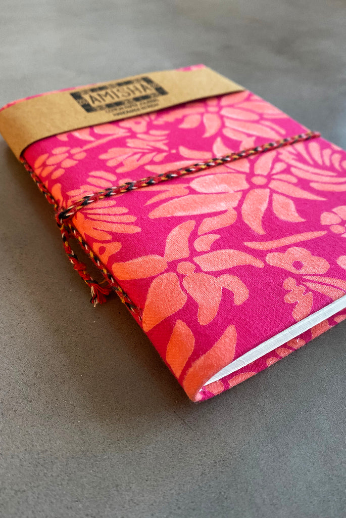 Handmade Paper Medium Journal | Flora Coral
