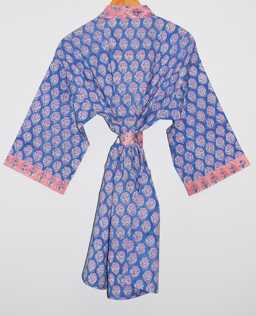 Kerala Short Robe | Summer Blue