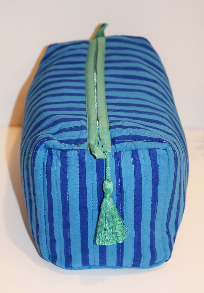 Large Waterproof Toiletry Bag | Blue Stripe